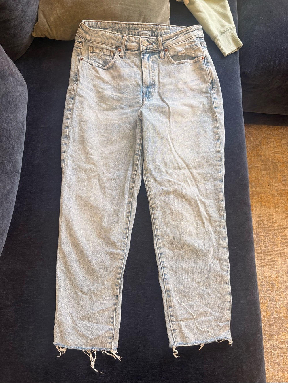 LIKE NEW Old Navy Light Blue Denim OG Straight Hi Rise Jeans Size 10